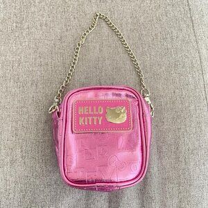 HELLO KITTY PINK GLAM METALLIC MINI CHAIN POUCH